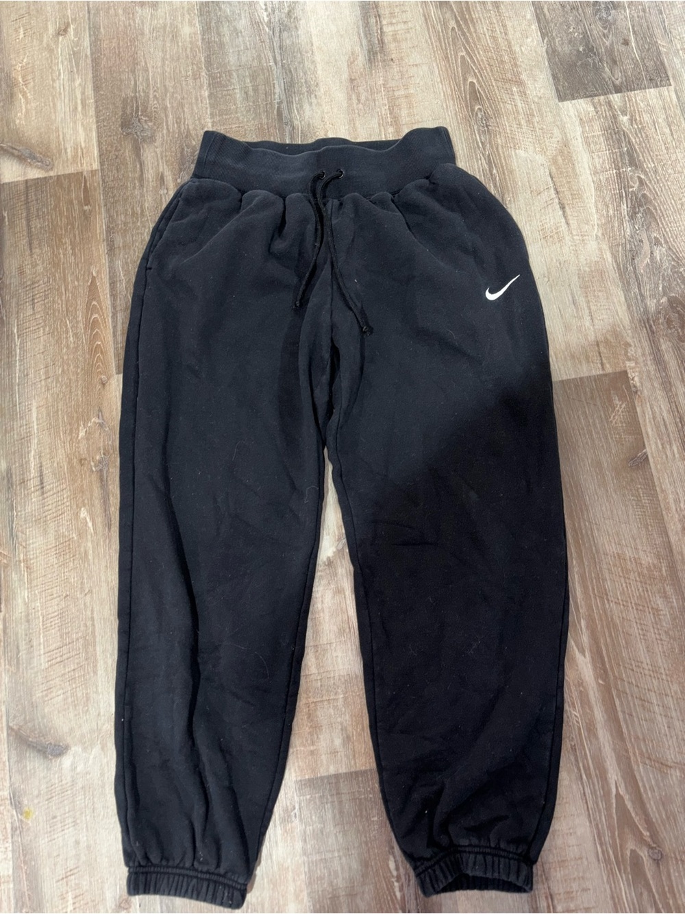 Nike Black Jogger Pants with White Swoosh